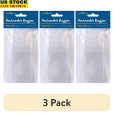 100 Large Reclosable Plastic Bags Jewelry Craft Storage Clear Poly Storage Bags
