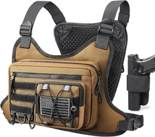 Chest Bag for Men Women, Tactical Chest Rig with Holster, Sport Chest Pack for O