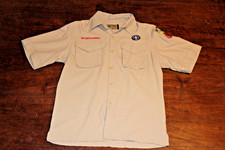 Boy Scouts of America BSA Youth Shirt Tan Large Vented Poly Microfiber