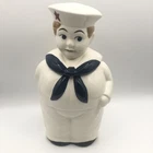 Vintage Pottery Sailor Boy Cookie Jar American Bisque 11” Tall Shawnee Style
