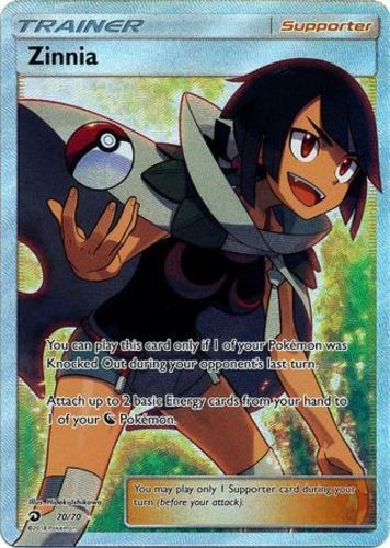 NM-Mint Zinnia - 70/70 - Full Art Ultra Rare Pokemon Dragon Majesty