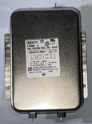 Corcom 15EHT1 F7669 RFI EMI POWER LINE NOISE FILTER Medical Grade 15A 120/250VAC