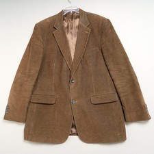Lands End Mens Brown Corduroy Cotton Sport Coat Blazer Jacket Size 44L