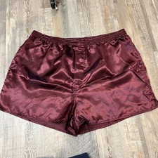 Intimo Satin Boxer Shorts Burgundy XL Polyester Sleep Loungewear