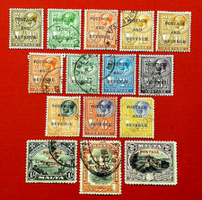 {BRitish-MALTA-George V/ Scott #148-60,162-63/ USED/ CV $84.00/epictronic/JC}