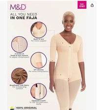 M&D Full Body Faja for Women | Fajas Colombianas Moldeadoras Post Surgery, Med