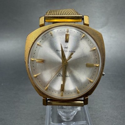 Hamilton Ricoh Electric Watch Men 35mm Champagne Dial Gold Asymmetrical PARTS