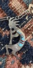 VINTAGE NATIVE AMERICAN STERLING SILVER TURQUOISE STONE 5 KOKOPELLI NECKLACE — photo 6