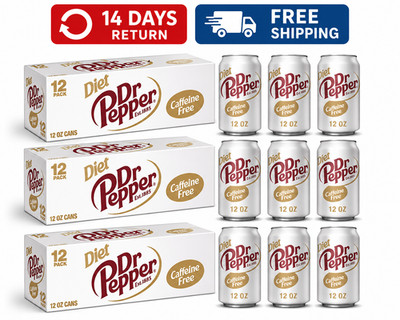 Diet Dr Pepper Caffeine Free 12 oz, 36 Cans (3×12 Pack)   Free Shipping