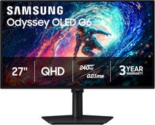 Samsung 27" Odyssey OLED G6 G61SH Gaming Monitor - QD-OLED, QHD 1440P , 240Hz