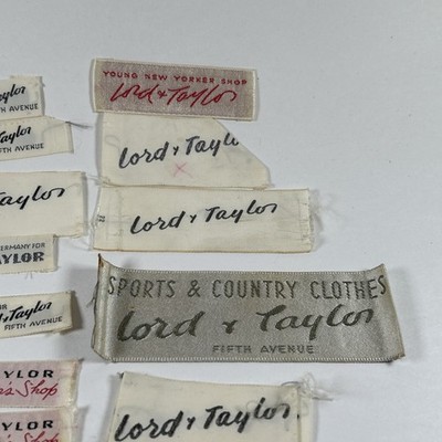 LOT OF 33 VINTAGE CLOTHING LABELS/ TAGS, LORD & TAYLOR DEPARTMENT STORE |  eBay