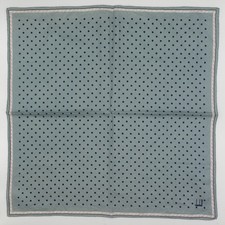 HK199- Dunhill Vintage Handkerchief Blue Polka Dot Cotton 20  x20  Classic Square