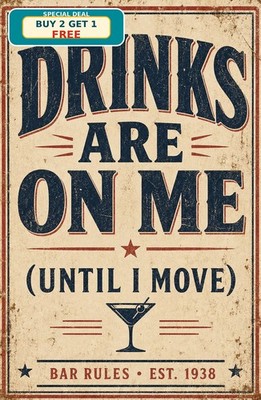 Unique Retro Alcohol Tin Sign Funny Bar Wall Decor Vintage Beverage Poster