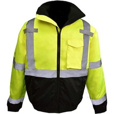 Radians SJ11QB-3ZGS-3X Class 3 Hi-Vis Weatherproof Bomber Jacket Green 3X