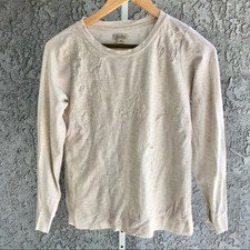 Lucky Brand Floral Lace Detail Long Sleeve Top