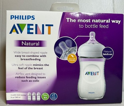Philips Avent Natural Baby Bottle, BPA Free, 260 Milliliters (Pack of 3)