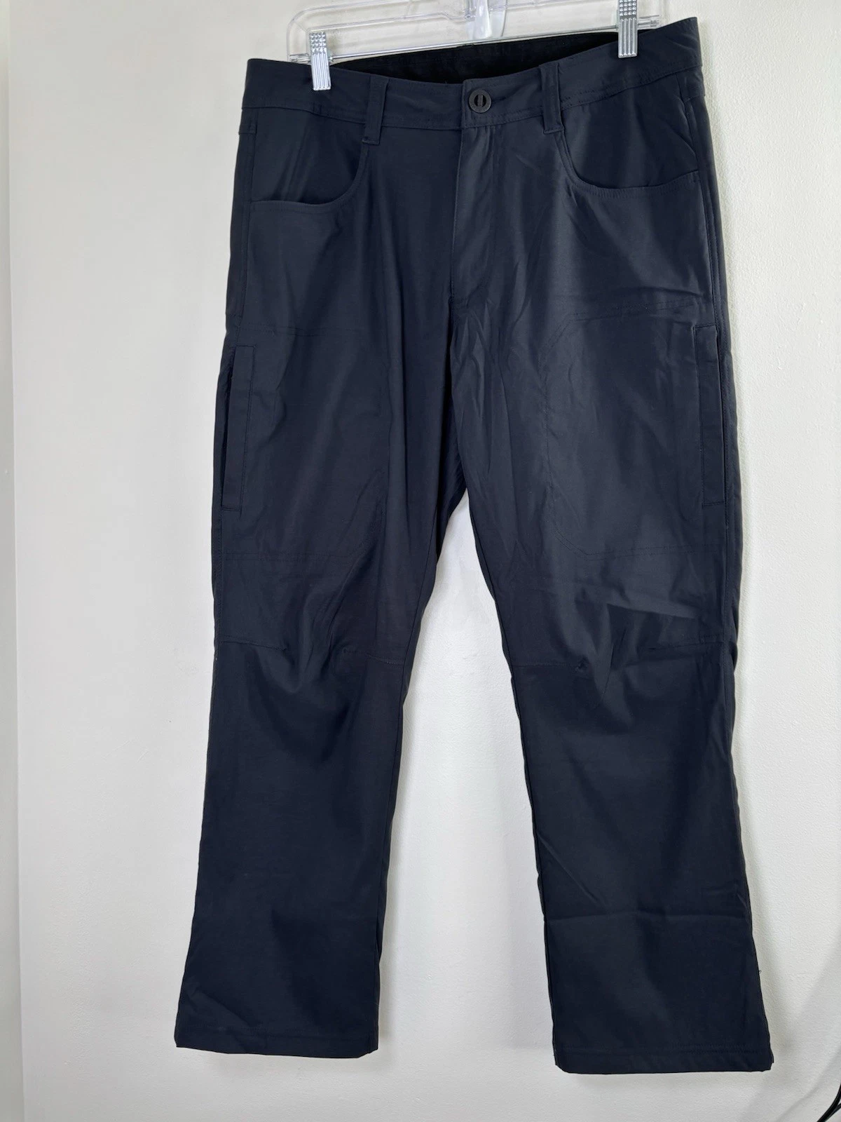 ORVIS Pants Men's Size 32 Black Fleece Lined Nylon Stretch 34x28 Measured