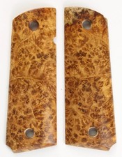Stabilized Exotic Burl Wood - 1911 Custom Pistol / Gun Grips - Full Size - USA