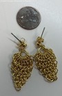 Gold Tone Linked Chain Dangle Earrings 7.1g — photo 4