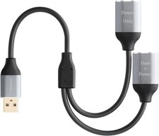 USB Splitter Y Cable, USB 2.0 Splitter 1 Male to 2 Female Extension Cord Adap...