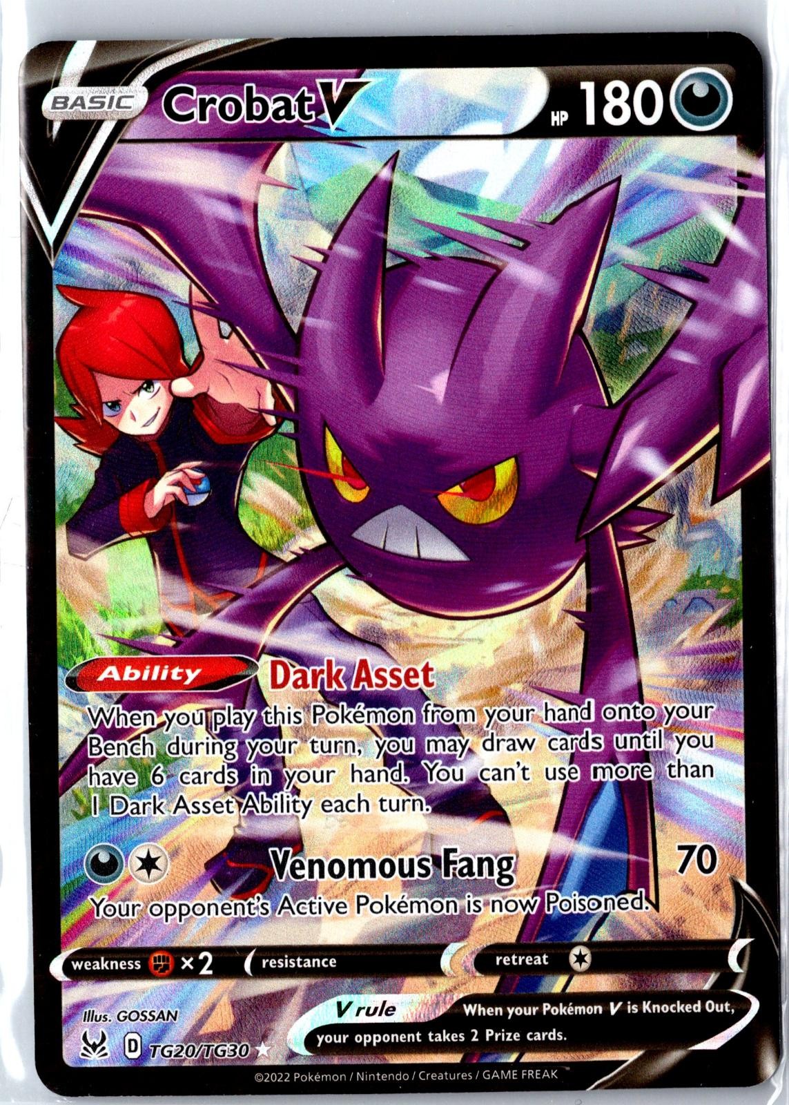 Crobat V TG20/TG30 Holo V Rare Lost Origin Trainer Gallery Pokemon Near Mint