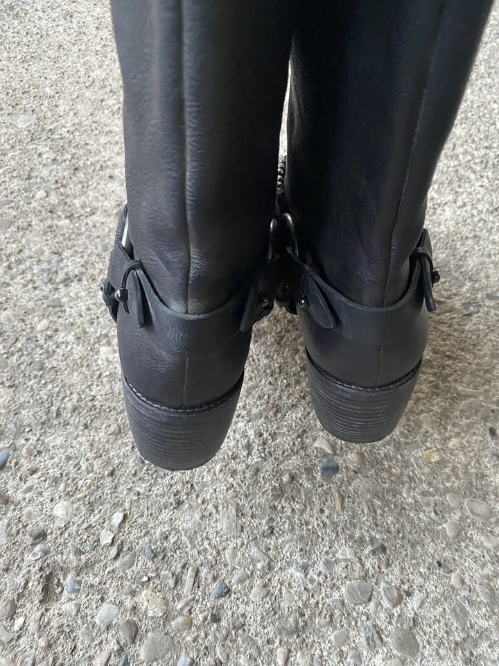 VERA WANG LAVENDER NATASHA LEATHER ANKLE JEWELED HEELED BOOTS BLACK 9.5 M EU 41 - Image 4 of 4