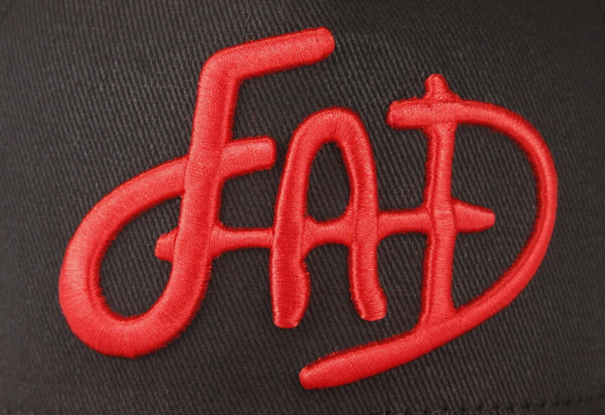 Flat Fitty FAD Strapback Cap Hat, Black and Red, One Size | eBay