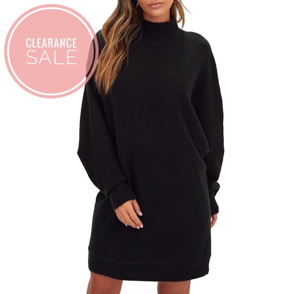 Oversized Jumper Pretty Little Thing Black Jumper Dress Collar
