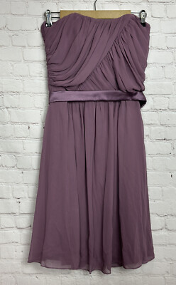 After Six Women Dress Strapless Pleated Midi Length Zip Back Formal bridesmaid 8