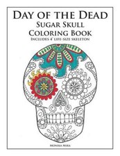 NEW  "Day of the Dead" Sugar Skull Coloring Book w 4' Life-Size Skeleton