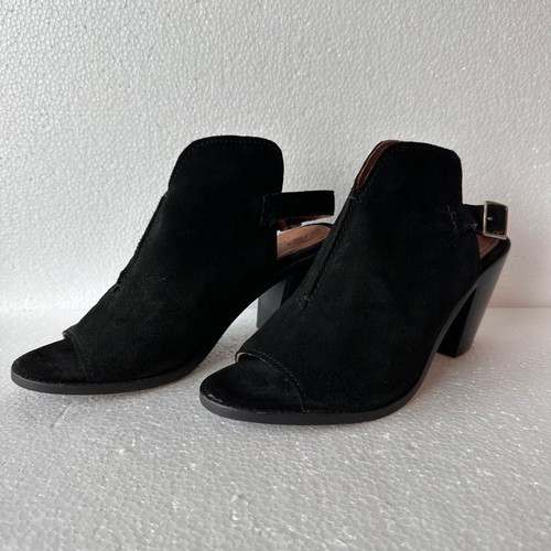 Frye Courtney Veloursleder-Pantolette mit Fersenriemen und Absatz Damen 10B schwarz 3,5"-Absatz - Bild 2 von 13