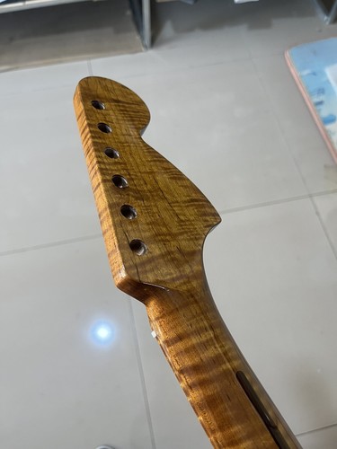 Large reverse headstock 22 frets Roasted Flame Maple guitar Neck - 第 10/13 張圖片