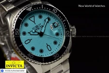 Invicta Men Pro Diver 46mm turquoise LUME Dial Stainless Steel Bracelet Watch
