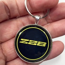 Vintage Chevy Camaro Z28 Bumblebee Yellow Fender Emblem Decal Keychain 2nd Gen