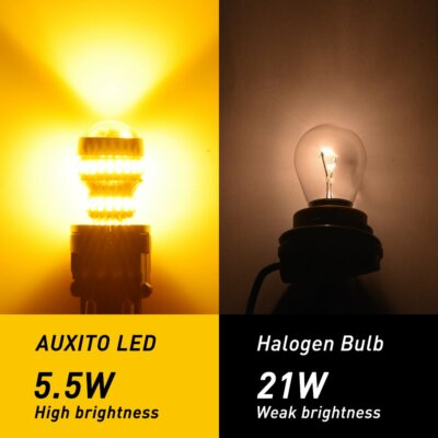 3157 3156 4157 LED Replacement Pack 4-Pack AUXITO Amber LED Turn Signal Bulbs - Fits 3157, 3156, 3057, 4157 Sockets 3157 Led Bulbs Amber - Foto 5