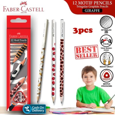 3x Faber Castell Graphite Pencil Motif Blister Triangular Pencil 11