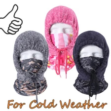 Cold Weather Adjustable Thermal Balaclava Fleece Head Hood Ski Face Mask Scarf