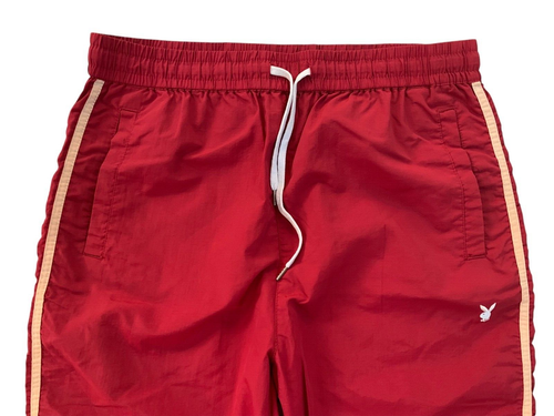 VTG Men's size L Red Playboy Bunny Sweatpant Joggers Drawstring Lightweight Y2K - Picture 3 of 9