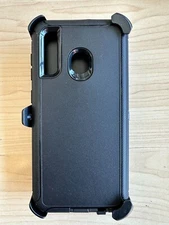 For Samsung Galaxy A20 Case 3 in 1 Kickstand Cover + Tempered Glass Protector