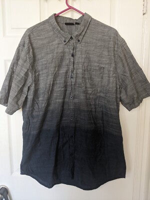 BURNSIDE BUTTON DOWN SHIRT 2XL XXL GRADIENT BLUE GREY ATHLETIC GOLF SURF