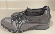 Skechers Sassy Heirloom 21224 Gray/Silver Glitter Slip On Leather Shoes Size 6.5