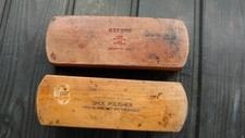 2 vintage shoe polishing brushes horse hair