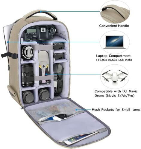 15-16 inch Camera Backpack Bag DSLR/SLR/Mirrorless Photography 3 Layers Tactical - Picture 74 of 163