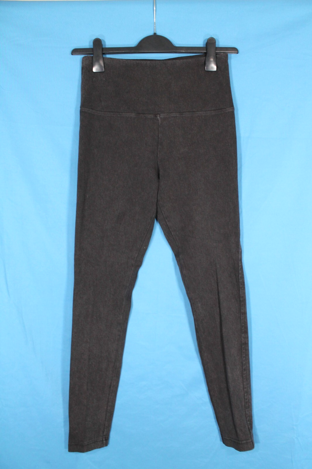 LYSSE Faded Black Stretch Denim Ankle Leggings with Slimming High Waist