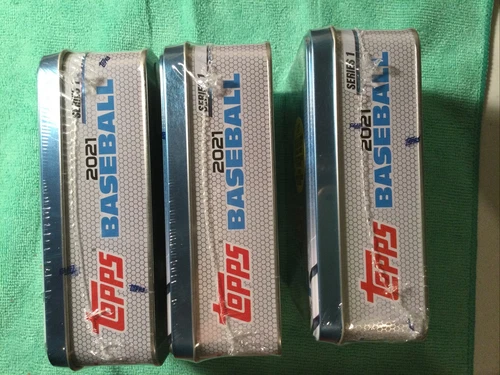 Lot of (3) 2021 Topps Baseball Series 1 Factory Sealed Collectible Tin Box NEW