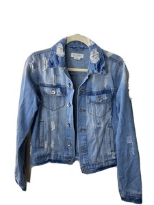 light washed ripped jean jacket