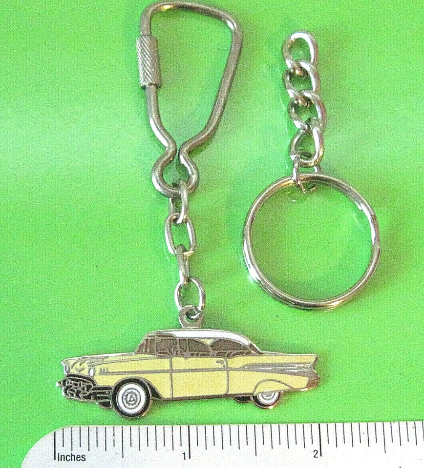 '57 1957 CHEVROLET Belair - key chain , keychain GIFT BOXED yellow/white - Image 3 of 4