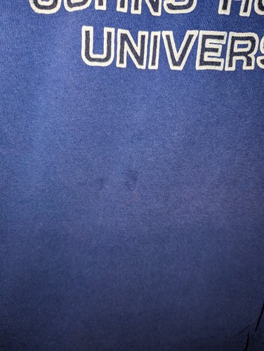 Vintage 70s Russell Athletic Johns Hopkins University T Shirt Size XL Blue - 第 6/12 張圖片