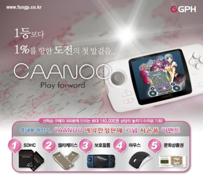 GW特価 韓国製ゲーム機 GPH CAANOO オプション+ライセンスゲーム GPH CAANOO Handheld Portable Korean Retro Game Console Box Set by