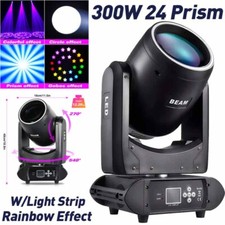 300W LED 24Prisms Moving Head Light Beam Stage DMX Spot Disco Party DJ Lighting